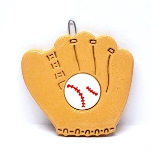 Deb & Co. Baseball Mitt Christmas Ornament Polymer Clay 3"